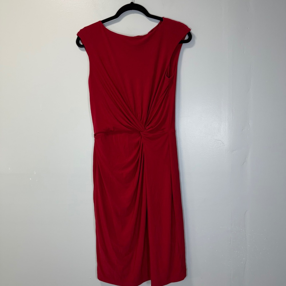 Lauren Ralph Lauren Red Twist Front Sleeveless Sheath Dress Size 10‎